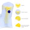 MDS Pack of 125 PCS Organza Chair Sashes Wider Dining Chair Bows Ribbon Tie Back for Wedding Party Birthday Bridal Shower Reception Event Banquet Home Chair Cover Decoration - Yellow view 2