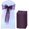 MDS Pack of 125 PCS Organza Chair Sashes Wider Dining Chair Bows Ribbon Tie Back for Wedding Party Birthday Bridal Shower Reception Event Banquet Home Chair Cover Decoration - Plum view 1
