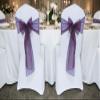 MDS Pack of 125 PCS Organza Chair Sashes Wider Dining Chair Bows Ribbon Tie Back for Wedding Party Birthday Bridal Shower Reception Event Banquet Home Chair Cover Decoration - Plum view 2