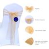 MDS Pack of 200 PCS Organza Chair Sashes Wider Dining Chair Bows Ribbon Tie Back for Wedding Party Birthday Bridal Shower Reception Event Banquet Home Chair Cover Decoration - Champagne Gold view 2