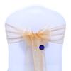 MDS Pack of 200 PCS Organza Chair Sashes Wider Dining Chair Bows Ribbon Tie Back for Wedding Party Birthday Bridal Shower Reception Event Banquet Home Chair Cover Decoration - Champagne Gold view 3