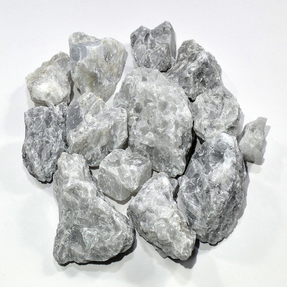 Natural Blue Calcite Rough Stones Sparkling Gemstone Crystal Mineral Cabochon Rock Cabs for Cabbing/Carving from Madagascar - 30PCS
