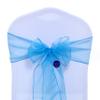 MDS Pack of 150 PCS Organza Chair Sashes Wider Dining Chair Bows Ribbon Tie Back for Wedding Party Birthday Bridal Shower Reception Event Banquet Home Chair Cover Decoration - Blue view 2