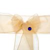MDS Pack of 125 Organza Chair Sashes Wide Sheer Chair Bows Ribbon Tie Back for Christmas Party, Holiday Dinner, Thanksgiving, Harvest Dinner, Banquet, Reception, New Year Decoration - Champagne Gold view 4