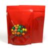 QQ Studio Pack of 100 Glossy Colored Mylar Foil Stand-Up Zip Seal Bags w/Clear Round Window (Glossy Red, 4.7 inches x 7.1 inches) view 1