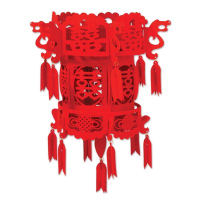 Beistle Felt Chinese Palace Lantern, 18", Red