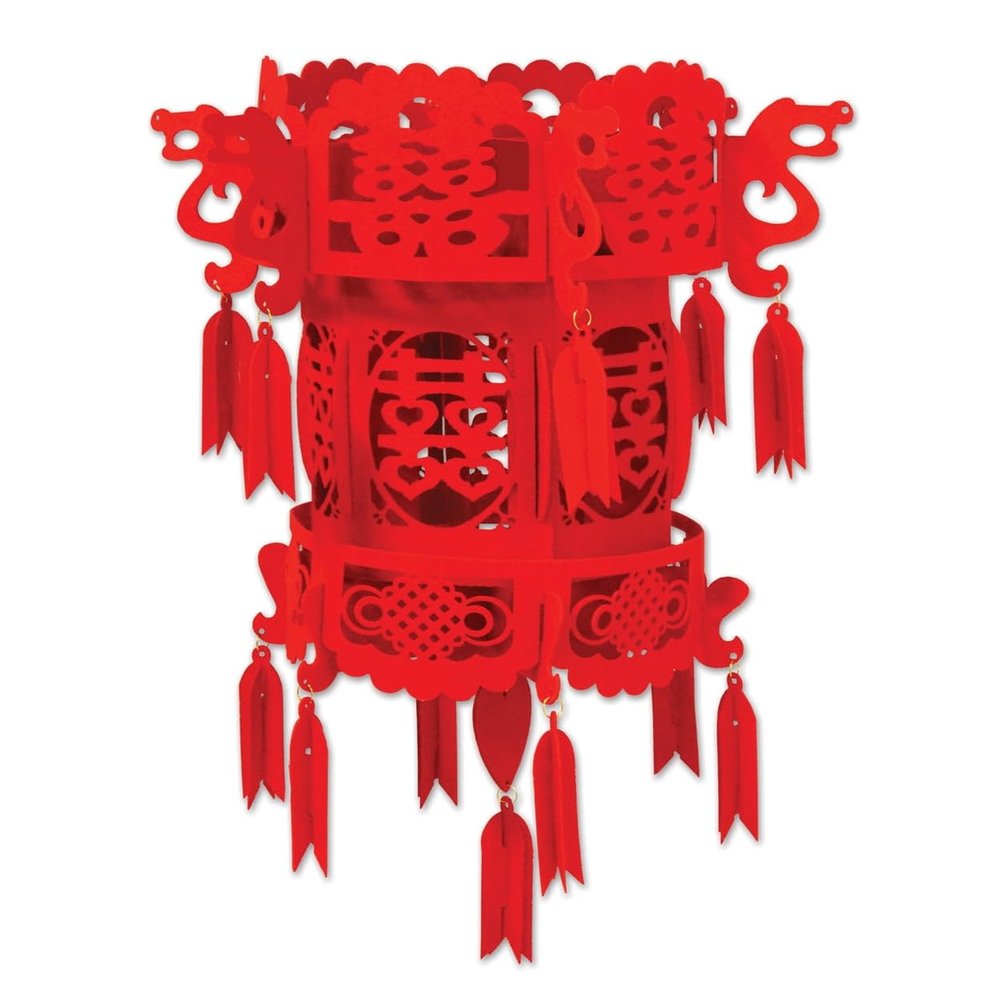 Beistle Felt Chinese Palace Lantern, 18", Red
