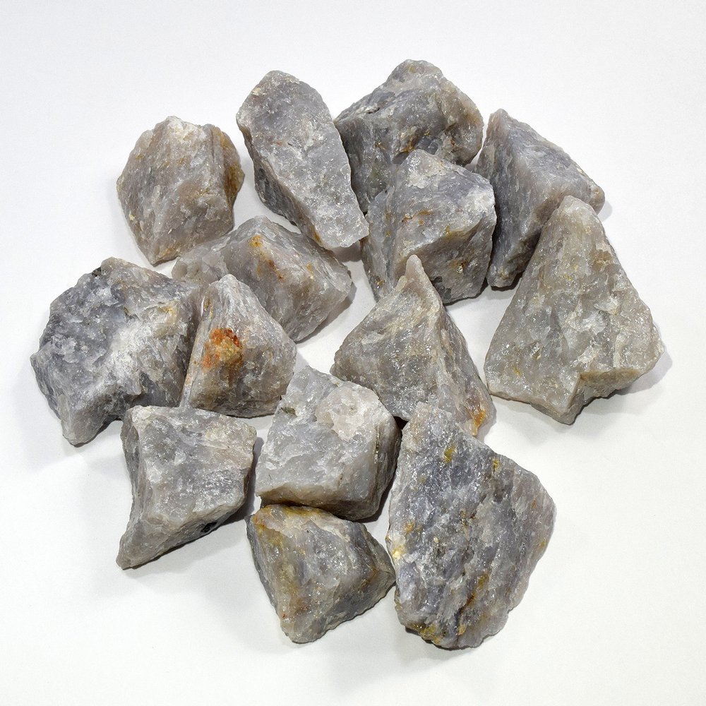 Natural Blue Chalcedony Quartz Rough Stone Gemstone Crystal Mineral Cabochon Rock Cabs for Cabbing/Carving - Madagascar - 30PCS