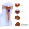 MDS Pack of 125 PCS Organza Chair Sashes Wider Dining Chair Bows Ribbon Tie Back for Wedding Party Birthday Bridal Shower Reception Event Banquet Home Chair Cover Decoration - Bronze view 2