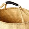 Fair Trade Ghana Bolga African Dye-Free Market Basket Natural Baskets (14"-16" Large: Black Handle) view 3