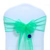 MDS Pack of 200 PCS Organza Chair Sashes Wider Dining Chair Bows Ribbon Tie Back for Wedding Party Birthday Bridal Shower Reception Event Banquet Home Chair Cover Decoration - Mint view 3