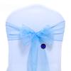 MDS Pack of 150 PCS Organza Chair Sashes Wider Dining Chair Bows Ribbon Tie Back for Wedding Party Birthday Bridal Shower Reception Event Banquet Home Chair Cover Decoration - Baby Blue view 3