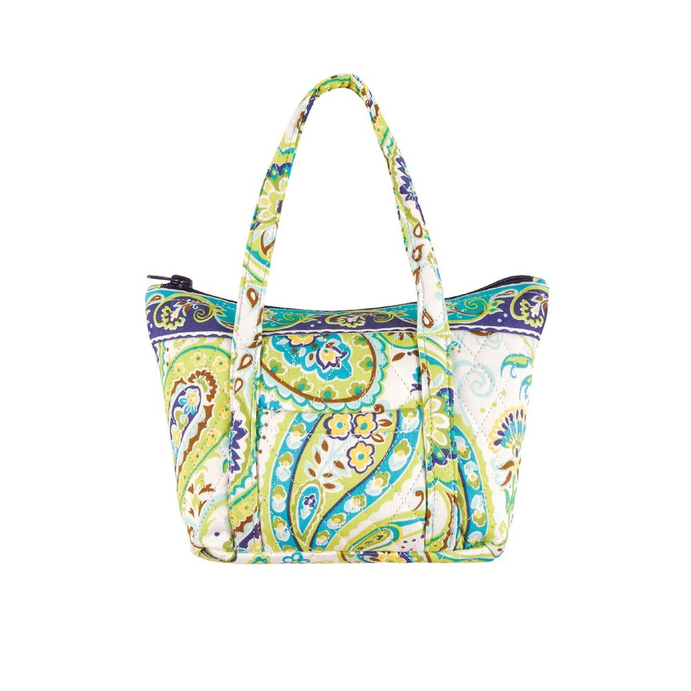 C&F Home Santa Cruz Tote Teeny Tote Blue and Yellow Paisley