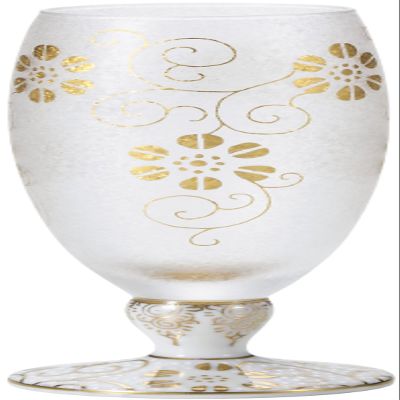 Aderia 9417 Sake Cup, Japanese Sake Glass, Mizoreku Kutani, Shira-Grain Teethen, 4.2 fl oz (125 ml), Kutani Ware Collaboration Beer Glass, Made in Japan, Presentation Box, Birthday Gift