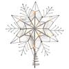 Kurt S. Adler UL3143 14" Nickle Plated 6-Point Silver Glitter Capiz Star Tree Topper view 1