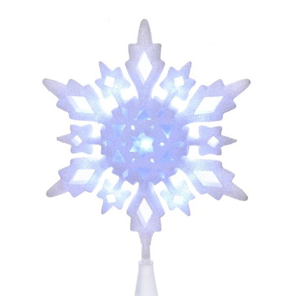 Kurt S. Adler JEL0310CW 10" Cool White Glitter Snowflake Tree Topper