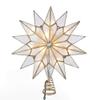 Kurt Adler UL 10L Capiz Double Tip Star with Center Gem Treetop view 2