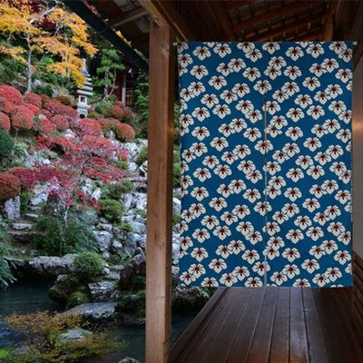 BAIHT HOME Cotton Linen Japanese Noren Doorway Curtain Tapestry Hokusai Ukiyoe Room Divider 33.5" Width x 35.5" Long (Sakura)