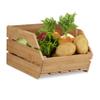 Relaxdays Versatile Bamboo Stacking Crate, Wooden Storage Box, Sturdy, Shabby-Chic, HxWxD: 20.5x27x38 cm, Natural view 1