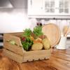 Relaxdays Versatile Bamboo Stacking Crate, Wooden Storage Box, Sturdy, Shabby-Chic, HxWxD: 20.5x27x38 cm, Natural view 2