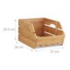 Relaxdays Versatile Bamboo Stacking Crate, Wooden Storage Box, Sturdy, Shabby-Chic, HxWxD: 20.5x27x38 cm, Natural view 4