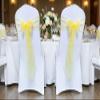 MDS Pack of 300 PCS Organza Chair Sashes Wider Dining Chair Bows Ribbon Tie Back for Wedding Party Birthday Bridal Shower Reception Event Banquet Home Chair Cover Decoration - Yellow view 2
