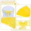 MDS Pack of 300 PCS Organza Chair Sashes Wider Dining Chair Bows Ribbon Tie Back for Wedding Party Birthday Bridal Shower Reception Event Banquet Home Chair Cover Decoration - Yellow view 4