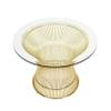Charlize 42" Glass Round Coffee Table with Gold Steel Wire Base view 1