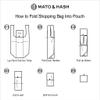 Mato & Hash Reusable Shopping Bags | Large Fold Up Shopping Bag, Heavy Duty Shopper Tote - 50PK Teal CA2670 view 3