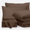 Bare Home Bed-in-A-Bag 8 Piece Comforter & Sheet Set - Split King - Goose Down Alternative - Ultra-Soft 1800 Premium Bed Set (Split King, Cocoa/Cocoa) view 1