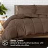 Bare Home Bed-in-A-Bag 8 Piece Comforter & Sheet Set - Split King - Goose Down Alternative - Ultra-Soft 1800 Premium Bed Set (Split King, Cocoa/Cocoa) view 3
