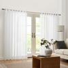 Elrene Home Fashions Carmen Sheer Extra-Wide Weatherproof Indoor/Outdoor Grommet Top Curtain Panel with Coordinating Tieback for Porch, Pergola, Patio, Deck, 114W x 95L, White view 3