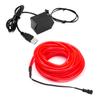 1-Pack 5m/16.4ft Red Neon LED Light Glow EL Wire - 3.2 mm Thick - Powered by 12V USB Port - Craft Neon Wire String Light for DIY Project Costume Accessories Cosplay view 1