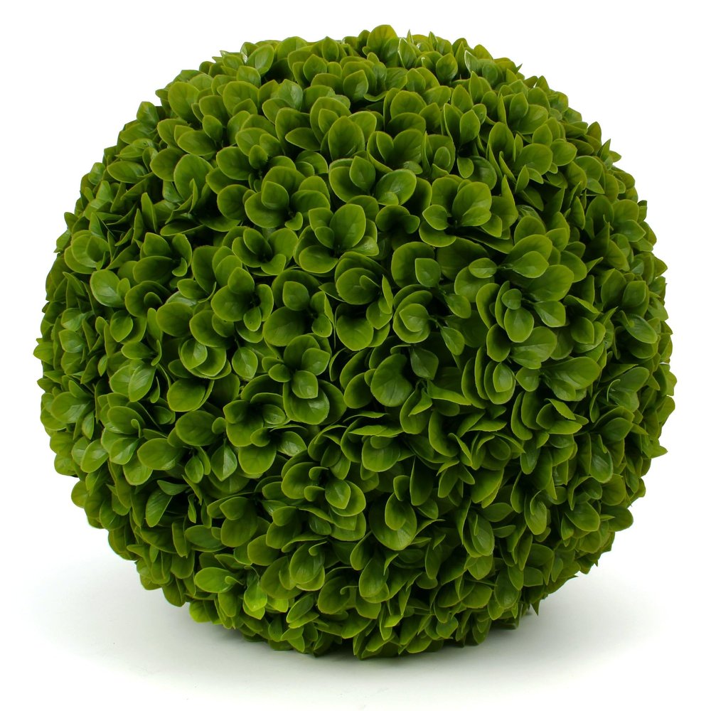 3rd Street Inn Jasper Topiary Ball - Artificial Plant Set - Indoor/Outdoor Wedding Party Decor - Faux Foliage Garden Sphere - Tree and Bush Substitute (19")