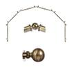 A&F Rod Dcor - Ferero 13/16" 6-Sided Bay Window Curtain Rod 28-48 inch (each side) - Antique Brass view 1