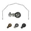 Baroque 13/16" 6-Sided Bay Window Curtain Rod 28-48" (Each Side) - Satin Nickel view 1