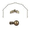 A&F Rod Dcor - Cleo 13/16" 6-Sided Bay Window Curtain Rod 28-48 inch (each side) - Antique Brass view 1