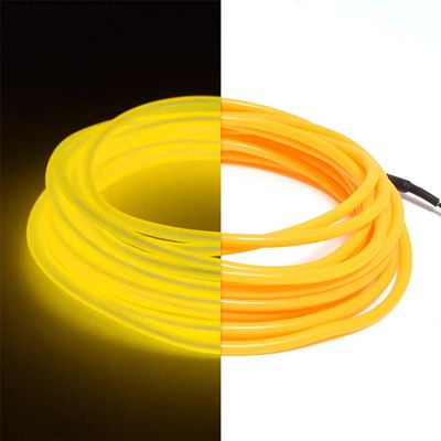 1-Pack 10m/32.8ft Yellow Neon LED Light Glow EL Wire - 5 mm Thick - EL Wire ONLY - Craft Neon Wire String Light for DIY Project Costume Accessories Cosplay
