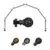 Baroque 13/16" 6-Sided Bay Window Curtain Rod 28-48" (Each Side) - Black view 1