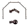 A&F Rod Dcor - Cleo 13/16" 5-Sided Bay Window Curtain Rod 28-48 inch (each side) - Cocoa view 1