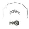 A&F Rod Dcor - Truffle 13/16" 6-Sided Bay Window Curtain Rod 28-48 inch (each side) - Satin Nickel view 1