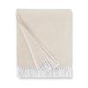 Sferra Terzo 100% Brushed Cotton Throw - Sand/White view 1