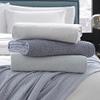 Sferra Terzo 100% Brushed Cotton Throw - Sand/White view 4