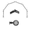 A&F Rod Dcor - Wire Ball 13/16" 6-Sided Bay Window Curtain Rod 28-48 inch (each side) - Black view 1