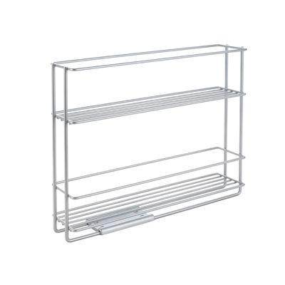 Metaltex in & Out Sliding Spice Rack Kitchen Storage Rack for Seasonings and Condiments - Polytherm Metallic, 28 x 22 x 6 Centimeters