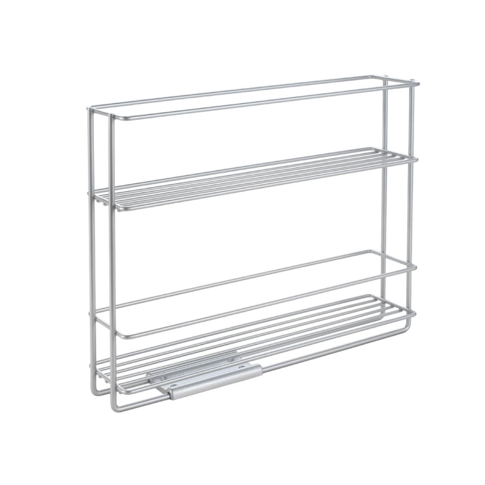 Metaltex in & Out Sliding Spice Rack Kitchen Storage Rack for Seasonings and Condiments - Polytherm Metallic, 28 x 22 x 6 Centimeters
