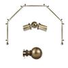A&F Rod Dcor - Cleo 13/16" 5-Sided Bay Window Curtain Rod 28-48 inch (each side) - Antique Brass view 1