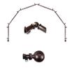 A&F Rod Dcor - Ferero 13/16" 6-Sided Bay Window Curtain Rod 28-48 inch (each side) - Cocoa view 1