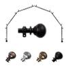 A&F Rod Dcor - Nadeen 13/16" 6-Sided Bay Window Curtain Rod 28-48 inch (each side) - Black view 1