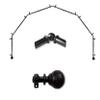 A&F Rod Dcor - Nadeen 13/16" 6-Sided Bay Window Curtain Rod 28-48 inch (each side) - Black view 2